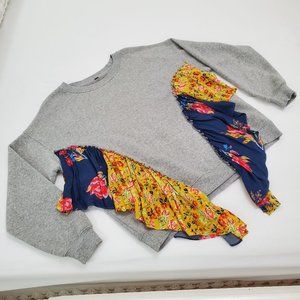 FREE PEOPLE SWEATSHIRT WITH RUFFLE